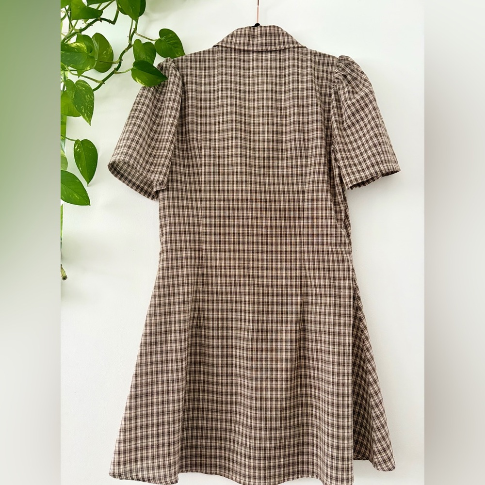 Apres studio toast gingham button front dress siz… - image 6